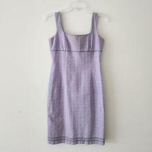 Isabel Ardee Vintage Y2K Plaid Sheath Mini Dress Pastel Purple 2P